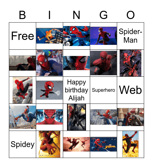Spider-Man Bingo Card