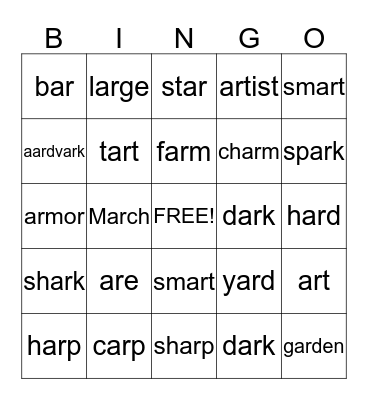 /ar/ BINGO Card