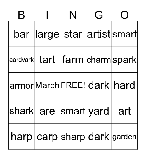 /ar/ BINGO Card