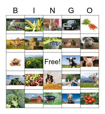 Farm Bingo Card