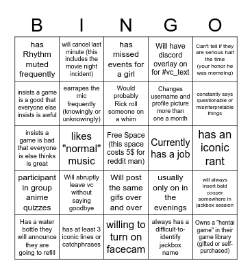 Bruh^3  2! Bingo Card