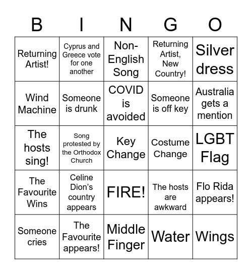 EuroBingo! Bingo Card