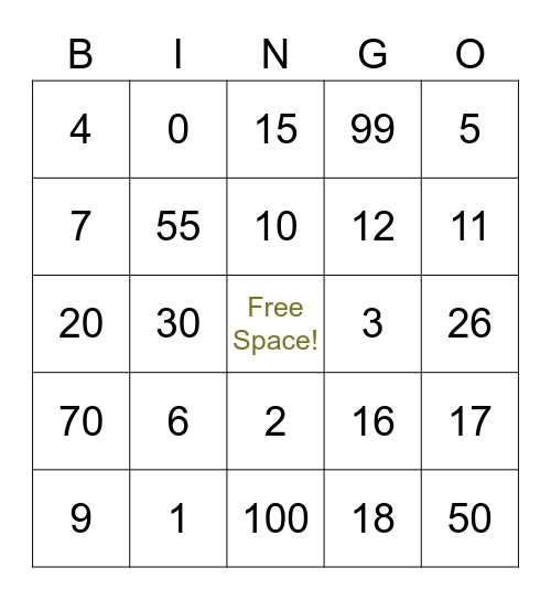 Bingo time! Bingo Card