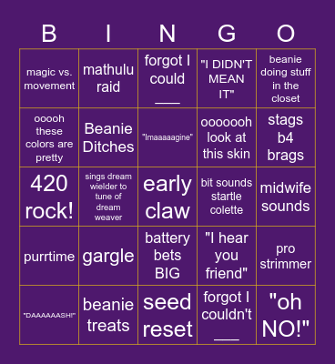 Colette HK Rando Bingo Card