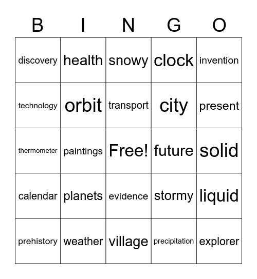 Social Science Bingo Card