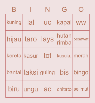 arawr🦖 Bingo Card