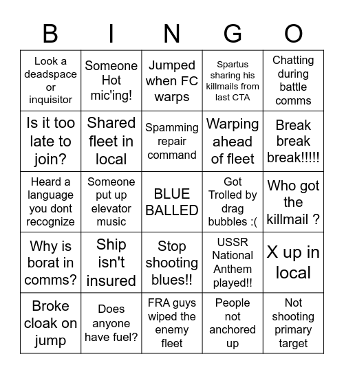 Catch22 CTA Bingo Card