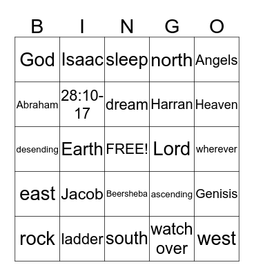 Jacobs Ladder Bingo Card