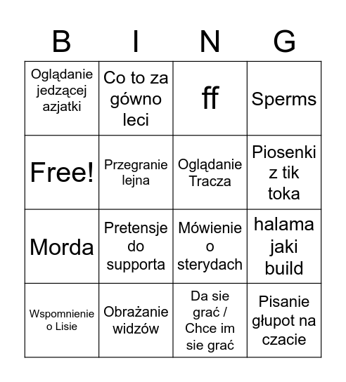 ItzRenifer stream starter pack Bingo Card
