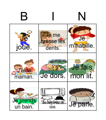 Que fais-tu à la maison? Bingo Card