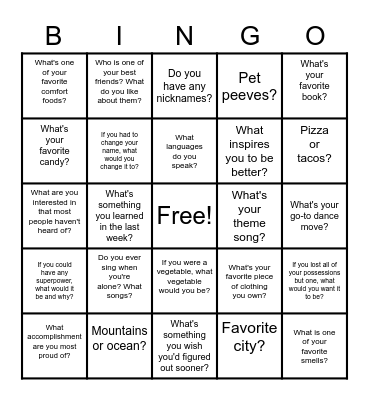 Tia's Bingo :) Bingo Card