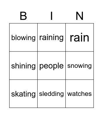 Spelling list 8 Bingo Card
