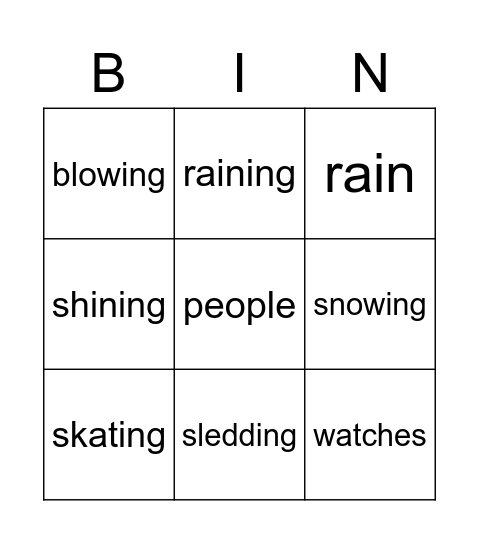 Spelling list 8 Bingo Card