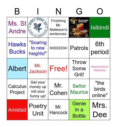 Windy Ridge Bingo Card