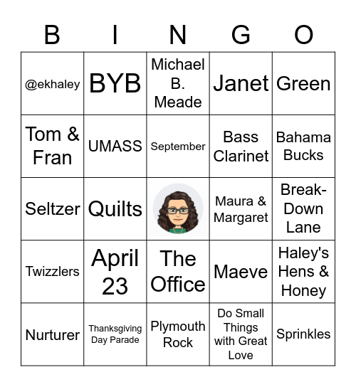 Erin Haley Bingo Card
