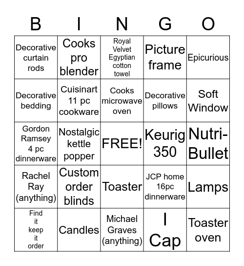 WEEK 6 HOME EVENT--RUBY Bingo Card