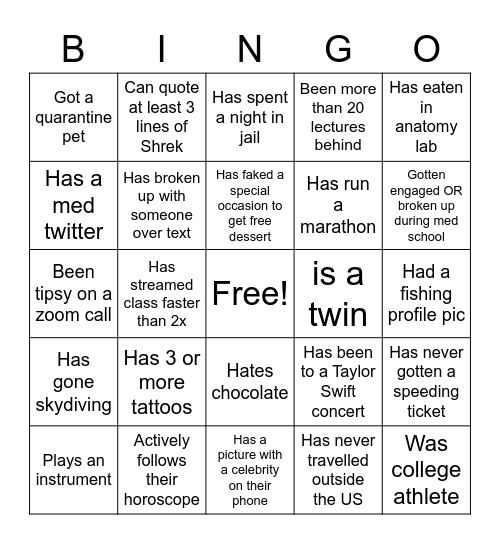 BCM Mixtape: Vol 1 Bingo Card
