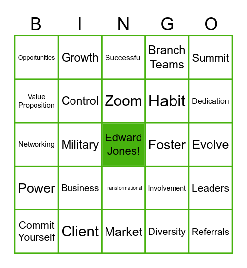 Women Summit Bingo Card