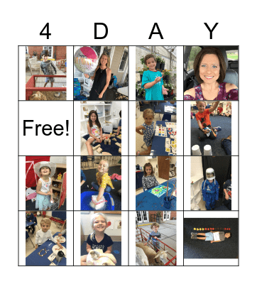 Weekday School Family Bingo Card