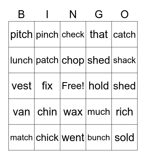SIPPS Beg 47 Dec Words Bingo Card