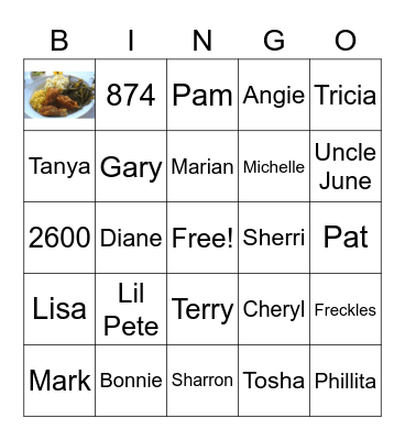 The Peterson Family Bingo Card