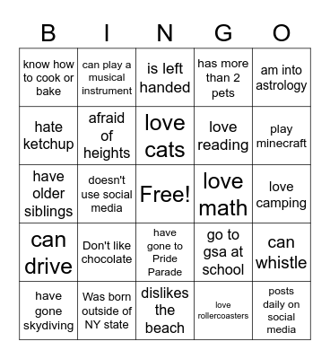 BINGO Card