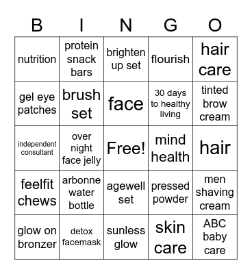 ARBONNE BINGO Card