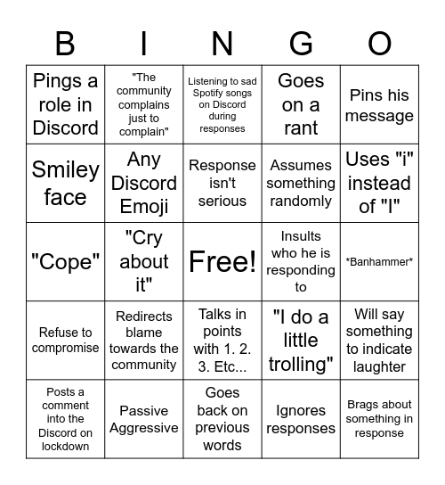 Paragon Response Bingo Card