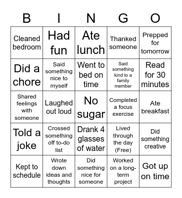 ADHD Summer Bingo! Bingo Card