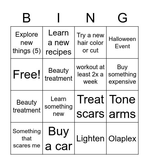 2021Goals Pt 2 Bingo Card