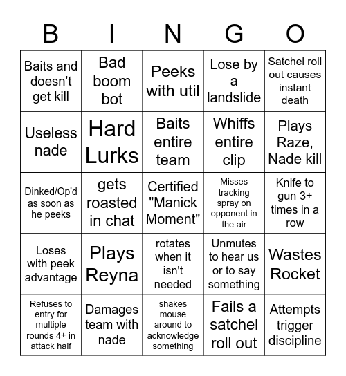 Shabait Bingo Card