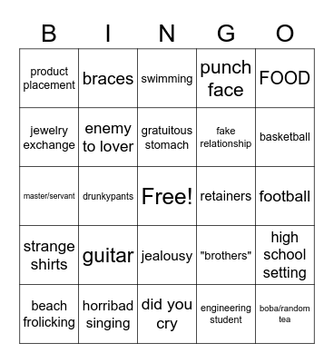 Is BL? Bingo Card