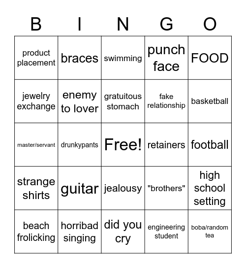 Is BL? Bingo Card