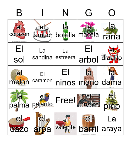 Loteria Mi Pueblito Bingo Card