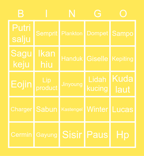 ShRYUQI Bingo Card