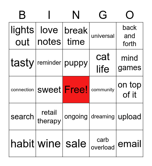 libbi's Bingo Card