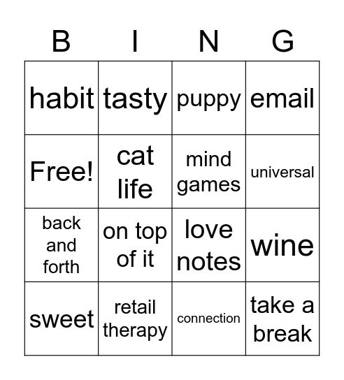 Libbi Bingo 2 Bingo Card