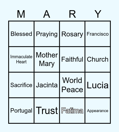Our Lady Of Fatima! Bingo Card