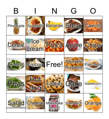 Food Bingo Card