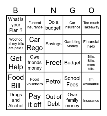 Budget Bingo Card