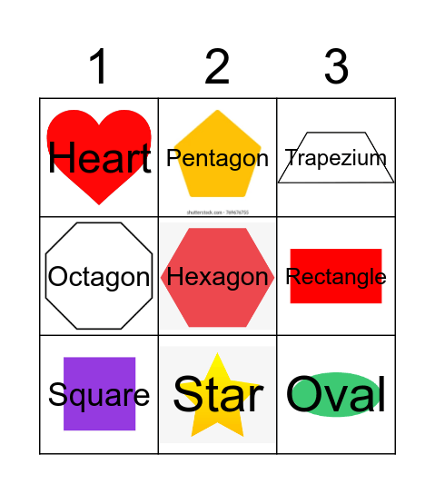 2D Shapes Bingo Card