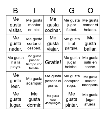 El Verano Bingo Card