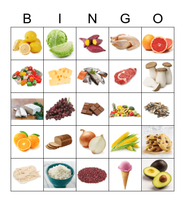 Food Bingo Card