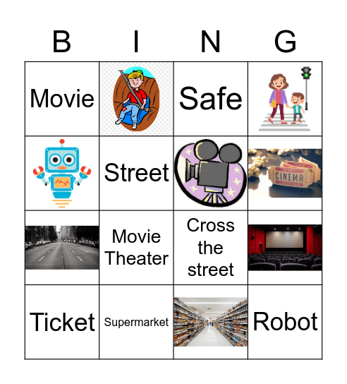 Road safety Bingo Card