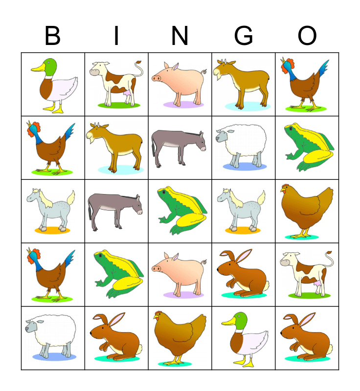 Farm Animals Bingo Cards to Download, Print and Customize!🥦 Conheça o ...