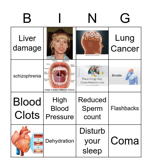 Health Risks of Drugs Bingo Card