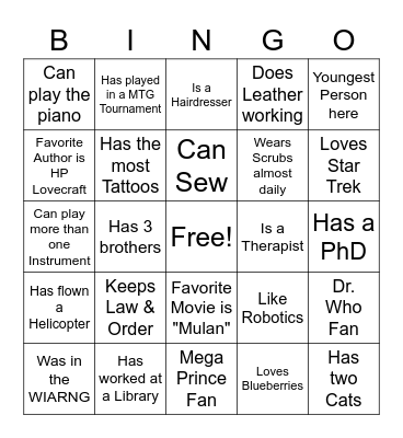 H & M Wedding Bingo Card