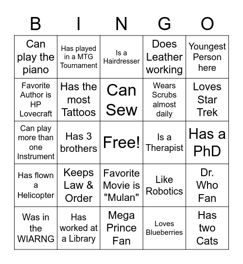 H & M Wedding Bingo Card