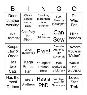 H & M Wedding Bingo Card