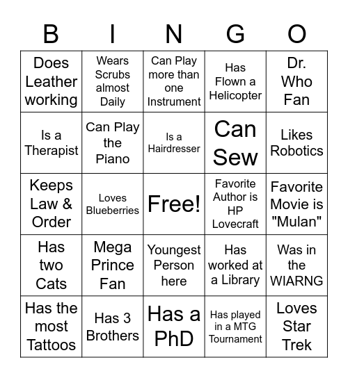 H & M Wedding Bingo Card